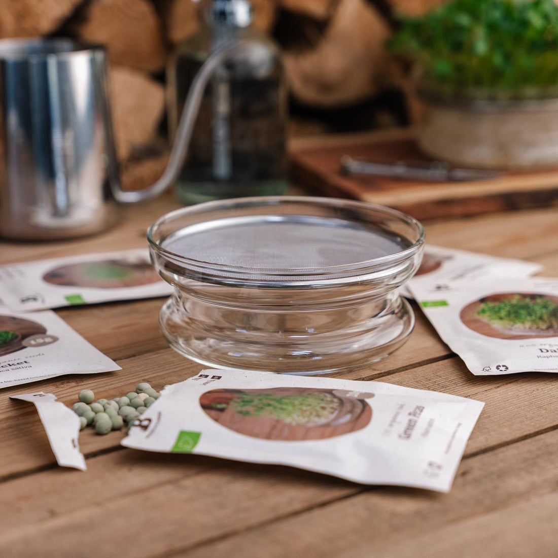 Microgreenbox mit Keimschale - 5 Tüten Biosamen