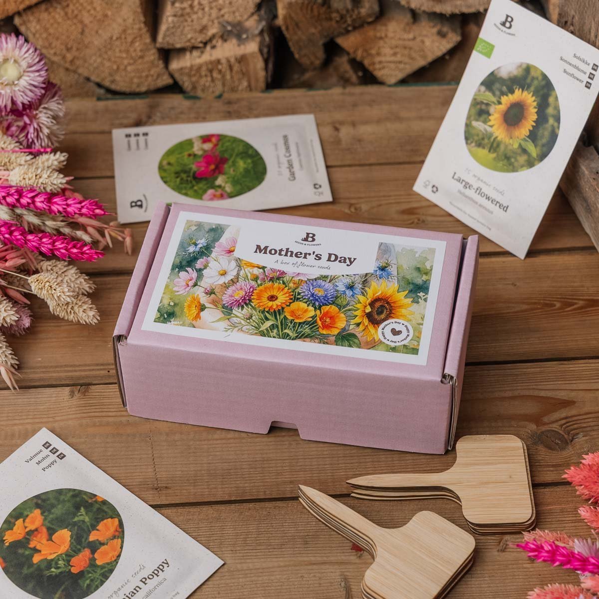Blumenpaket zum Muttertag - 10 Tüten mit ökologischen Samen