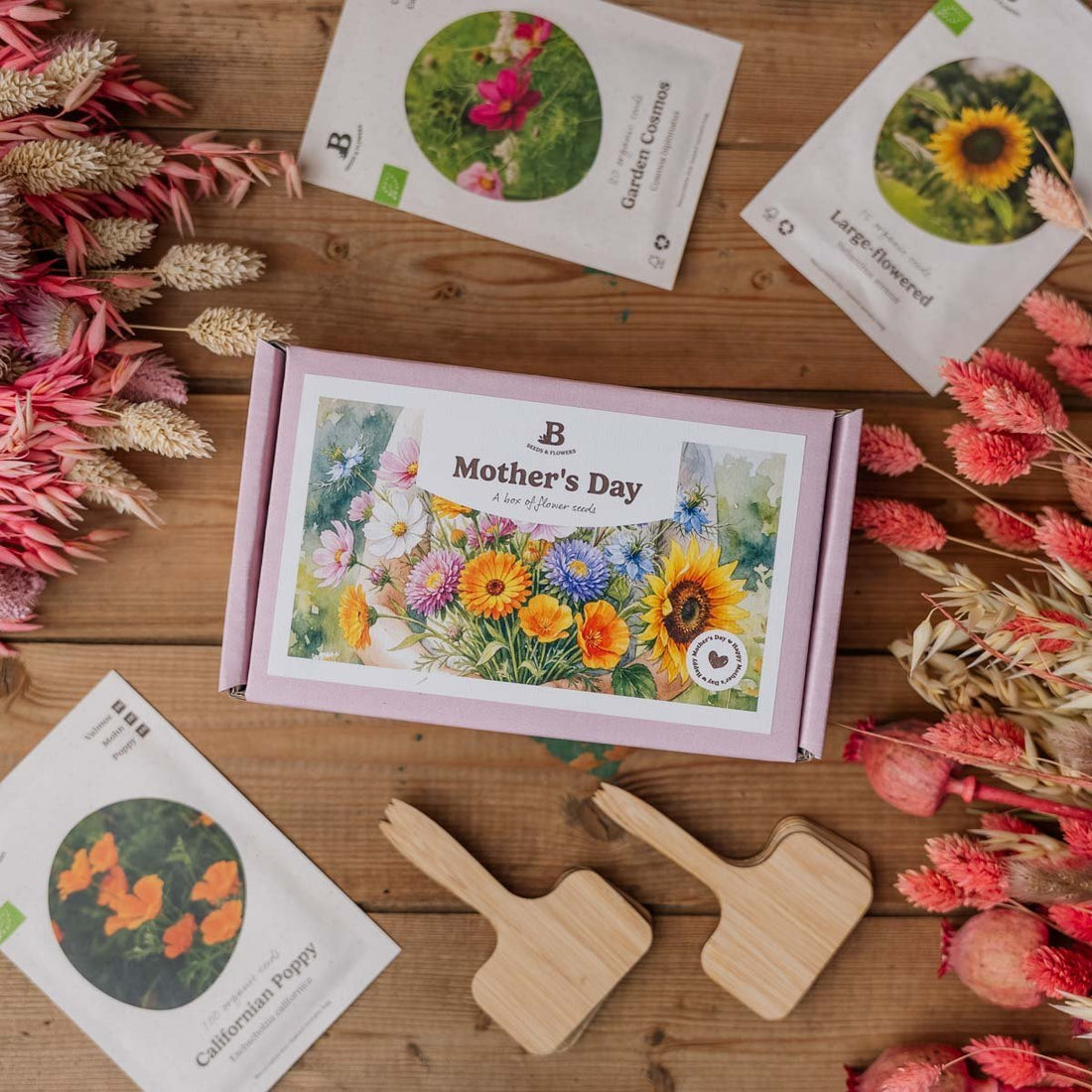 Blumenpaket zum Muttertag - 10 Tüten mit ökologischen Samen