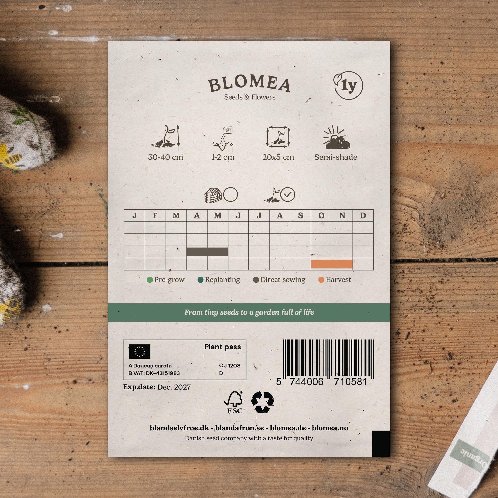 Gulerodsfrø 'Autumn King 2' - 500 Økologiske Frø