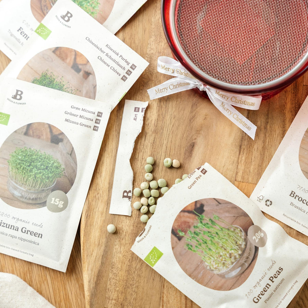 Weihnachtspaket für Microgreens - 5 Beutel Bio-Samen